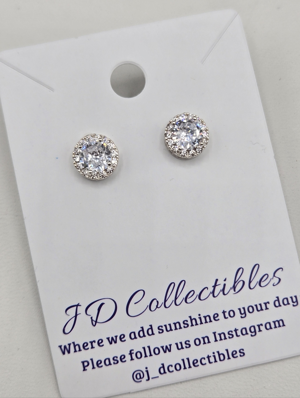 Swarovski Crystal Elements Silver Halo Stud Earrings Clear Casual Prom Wedding